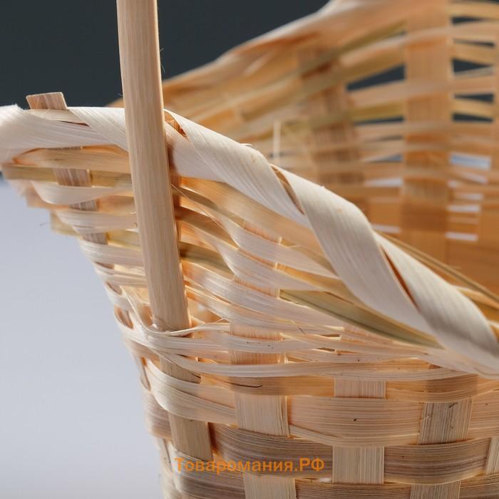 Корзина плетеная, бамбук, D21/13xH14/29см натуральный