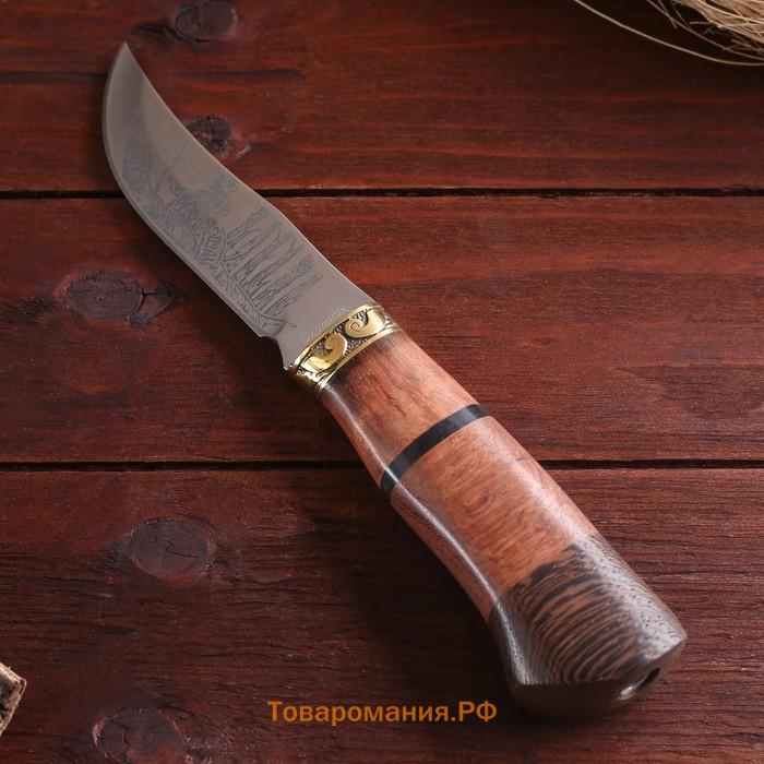 Нож охотничий «Таёжник», 23 см, клинок 112 мм/2.8 мм, дерево, с гравировкой