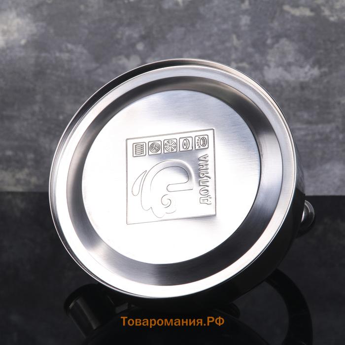 Чайник  «Чёрная ночь», 2 л, со свистком, индукция, нержавеющая сталь, хромированный