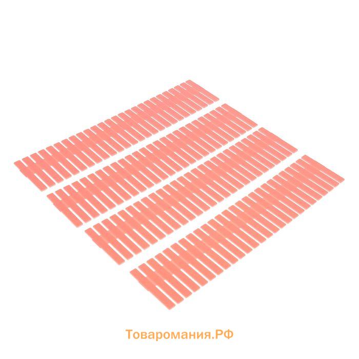 Разделитель для ящиков, 4 шт., 46×7 см, пластик, сиреневый