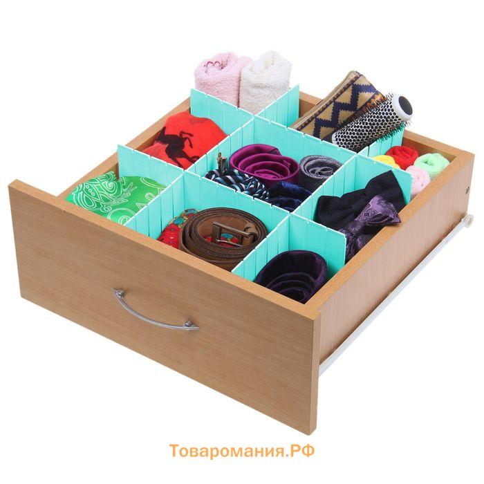 Разделитель для ящиков, 4 шт., 46×7 см, пластик, сиреневый