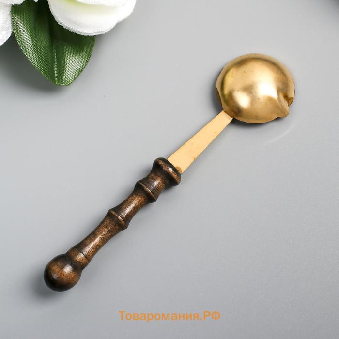 Ложка для плавления сургуча и воска, металл с ручкой из дерева, на 6 г, 9.6×2.5 см