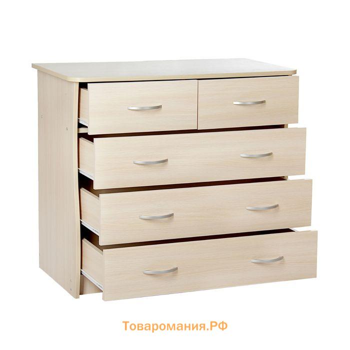 Комод для хранения Клик Мебель, с 5 выдвижными ящиками, 900×480×800 мм, цвет венге светлый