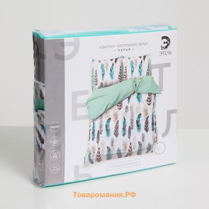 Постельное бельё "" Дуэт Перья 143*215 см - 2 шт, 240*220 см, 70*70 см - 2 шт, поплин