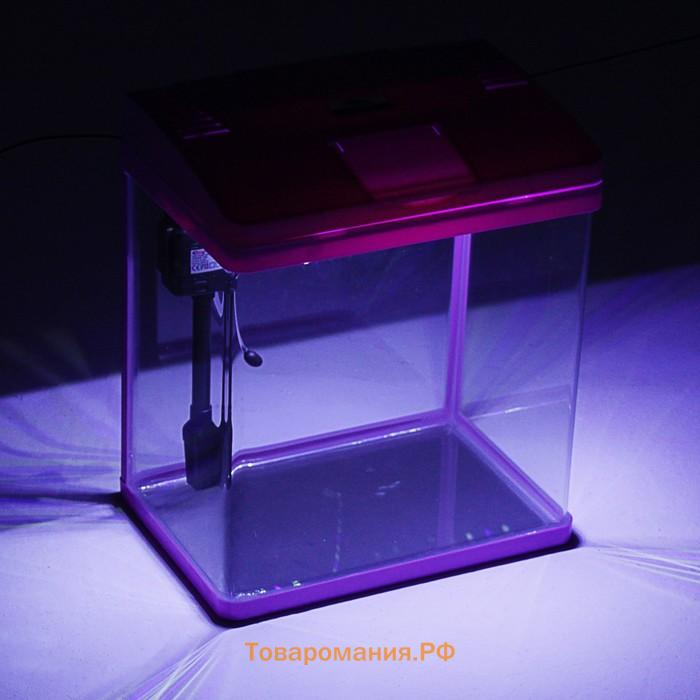 Аквариум SeaStar LS-380F в комплекте: LED-лампа, фильтр, 30 л, розовый