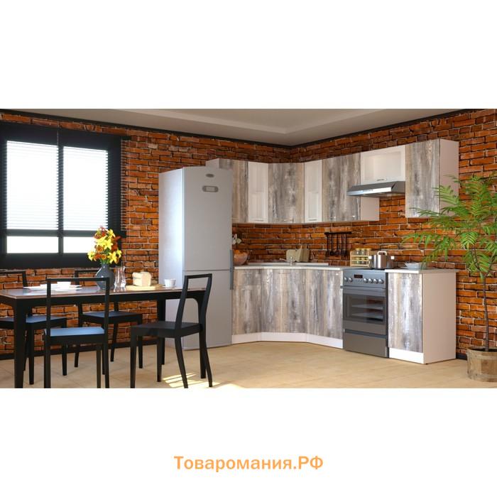 Кухонный гарнитур «Арина оптима», 1300×2500 мм, цвет белый/пайн экзотик