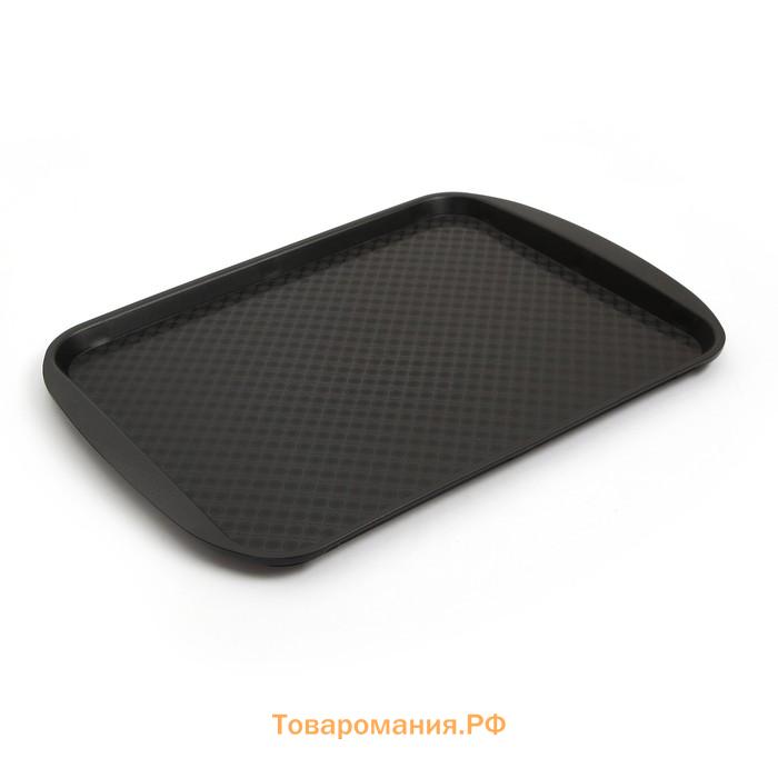 Поднос RESTOLA, 49×35 см, прямоугольный, пластик, чёрный