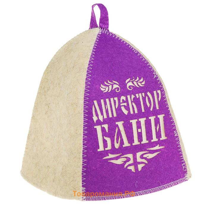 Шапка для бани и сауны, с аппликацией «Директор бани», полиэфир