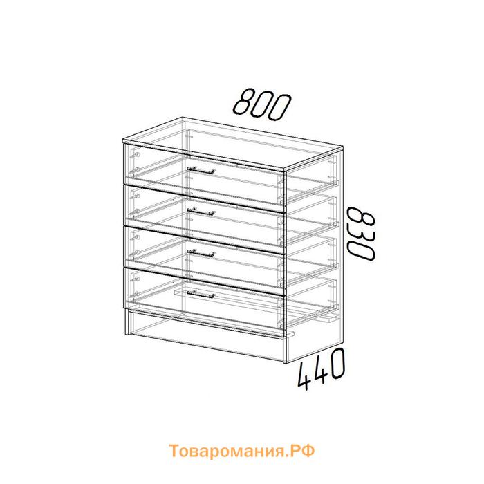 Комод для хранения «Эра», 800×830×440 мм, цвет венге/лоредо