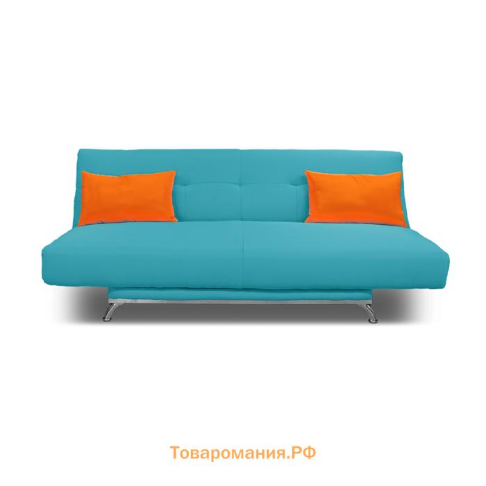 Диван «Манго 2», 1100×1920 мм, обивка бирюзовая, подушки оранжевые
