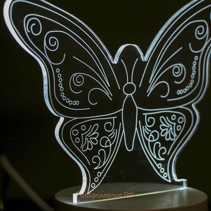 Светильник "Бабочка" LED RGB от сети 9,5х15х16см RISALUX