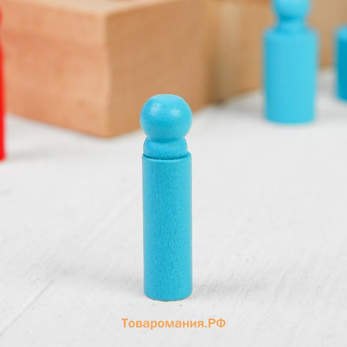 Развивающий набор цилиндров «Больше-меньше», цветные