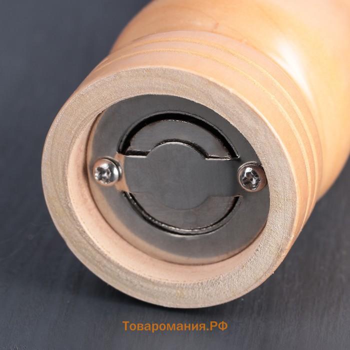 Мельница для специй , 17×4.5 см, металлический механизм, коричневая