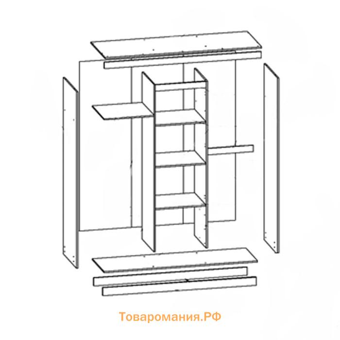 Шкаф-купе «Лорд», 1700×580×2200 мм, цвет ясень шимо светлый/тёмный