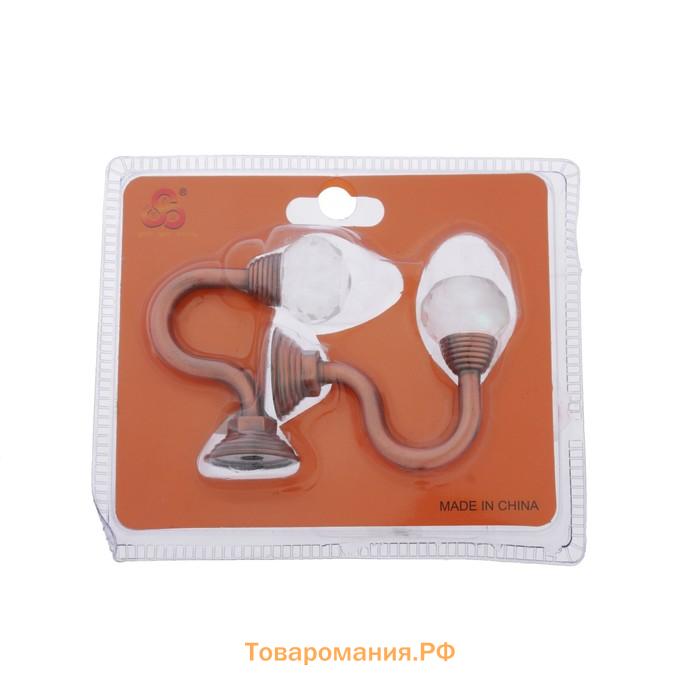 Крючок для штор «ТУНДРА» KS007, однорожковый, цвет медь
