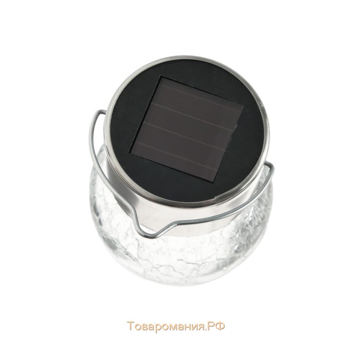 Садовый светильник на солнечной батарее «Лампочка», 7 × 9 × 7 см, 1 LED, свечение тёплое белое
