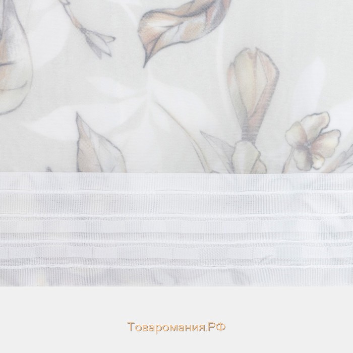 Тюль с подхватом и ламбрекеном Floral mood, 250×200 см, 100% п/э, вуаль