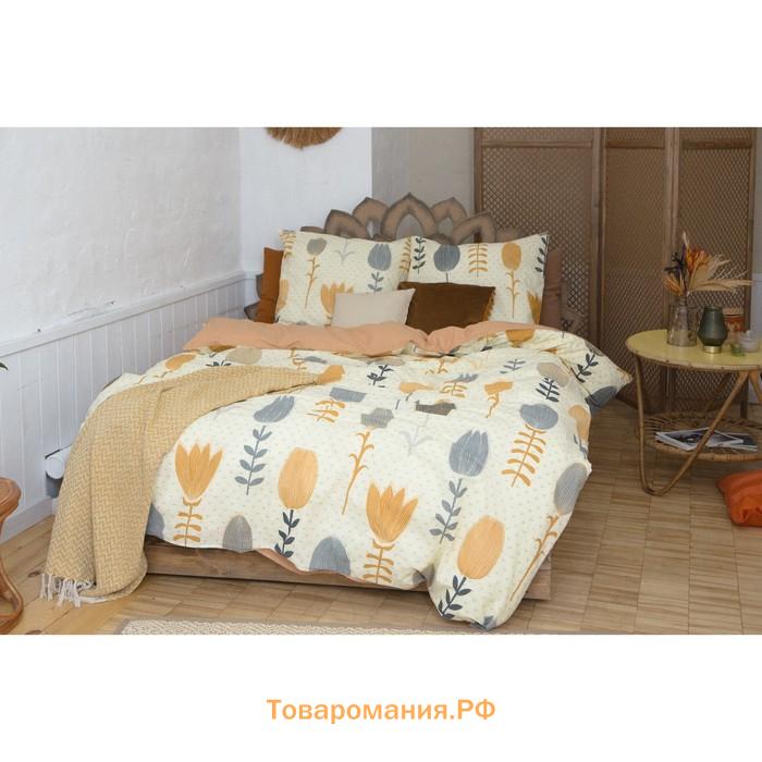 Постельное бельё «» 2 сп Autumn flowers 175*215 см, 200*220 см, 70*70 см - 2 шт