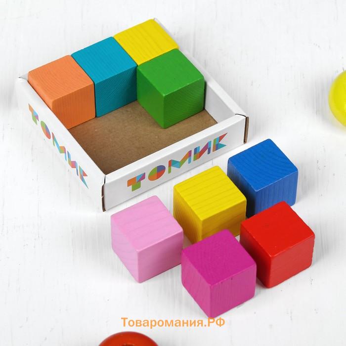 Деревянные кубики «Мини» 9 шт., 2.7×2.7 см, МИКС