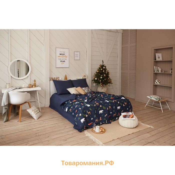 Новый год. Постельное белье "" 1.5 сп Winter animals 143*215 см, 150*214 см, 70*70 см - 2 шт