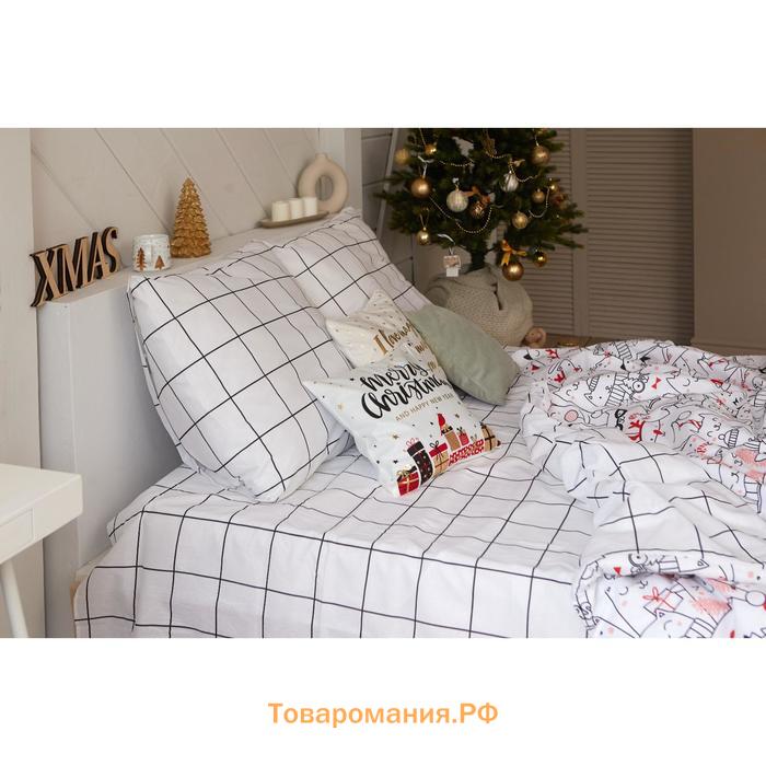 Новый год. Постельное белье  2 сп Xmas cat 175*215 см, 200*220 см, 70*70 см - 2 шт