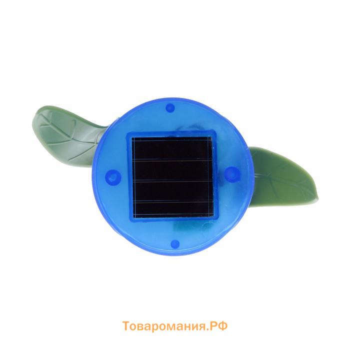 Садовый светильник Uniel на солнечной батарее «Синий тюльпан», 4 × 30 × 4 см, свечение белое