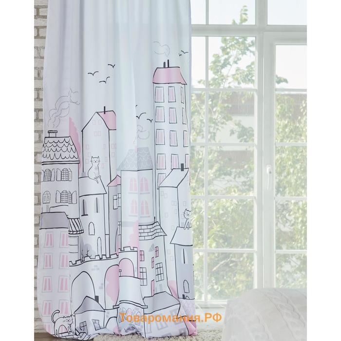 Комплект штор "" Sweet home rose 145*260 см-2 шт, 100% п/э, 140 г/м2