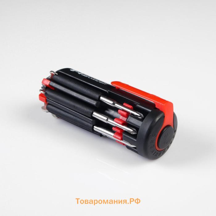 Фонарь многофункциональный, мультитул 8 в 1 «Мастер на все руки», 12×4 см, 3 ААА