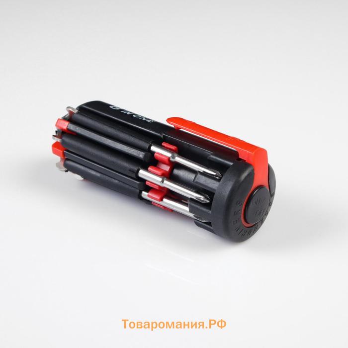 Фонарь многофункциональный, мультитул 8 в 1 «Мастер на все руки», 12×4 см, 3 ААА