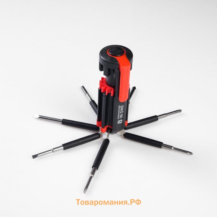 Фонарь многофункциональный, мультитул 8 в 1 «Мастер на все руки», 12×4 см, 3 ААА