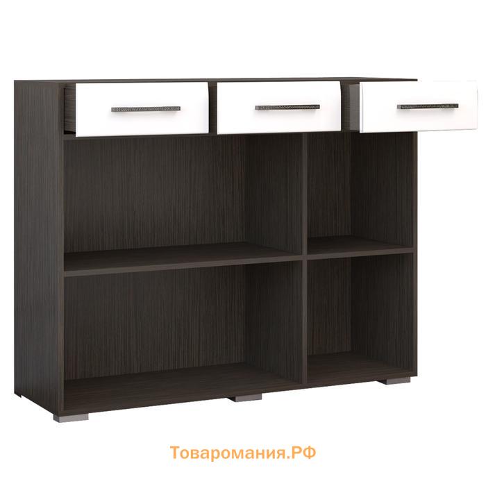Комод для хранения «Ненси», 1200×985×446 мм, МДФ, цвет венге/белый глянец