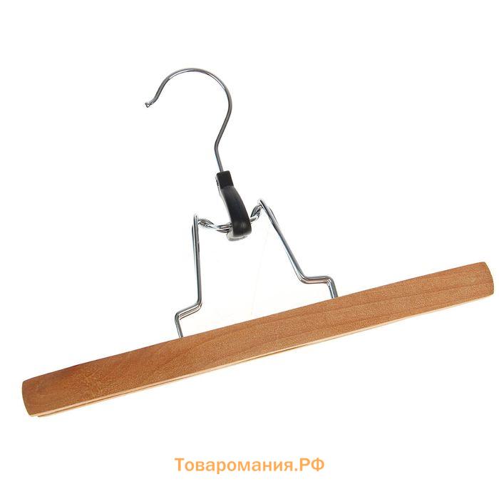 Вешалка для брюк и юбок , 25×16.5 см, зажим, светлое дерево