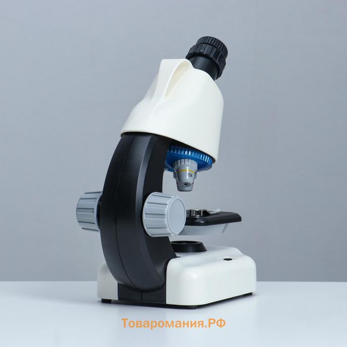 Микроскоп "Юный биолог" кратность до х1200, белый, подсветка