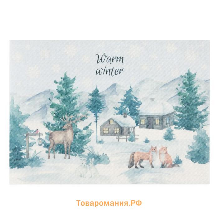 Новогодняя салфетка на стол "Warm winter" ПВХ, 40х29 см