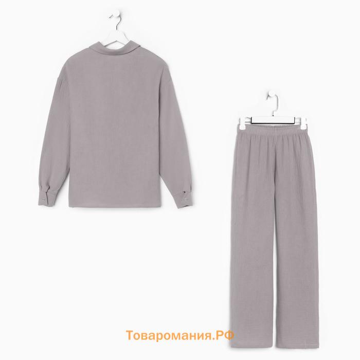 Пижама женская (рубашка и брюки) KAFTAN "Basic" размер 48-50, цвет серый