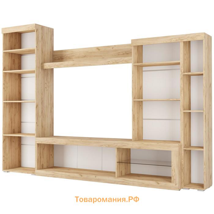 Гостиная «БАСТОН», 2805×2000×400 мм, дуб вотан/белый
