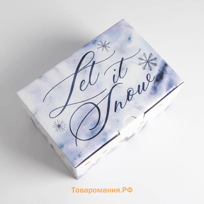 Коробка подарочная новогодняя складная «Let it snow», 22 х 15 х 10 см, Новый год