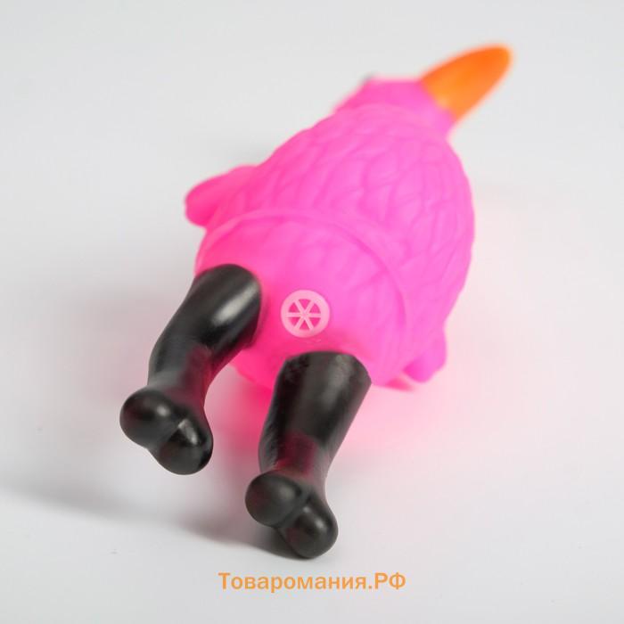 Игрушка пищащая "Фламинго" для собак, 22,5 см, розовая