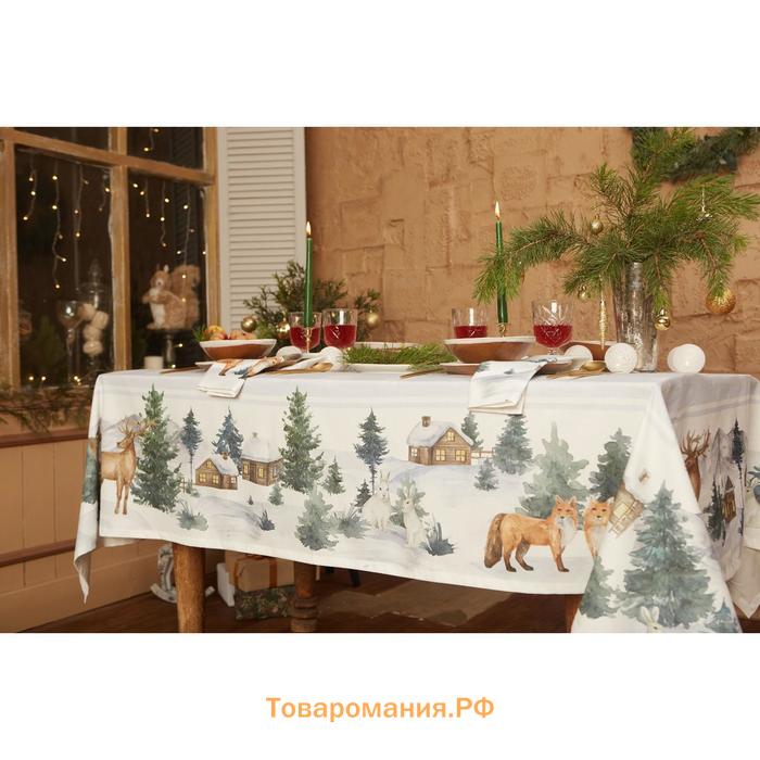 Скатерть  "Forest animals" 150х180 +/-2см с ГМВО, 100%хл, саржа 190гр/м2