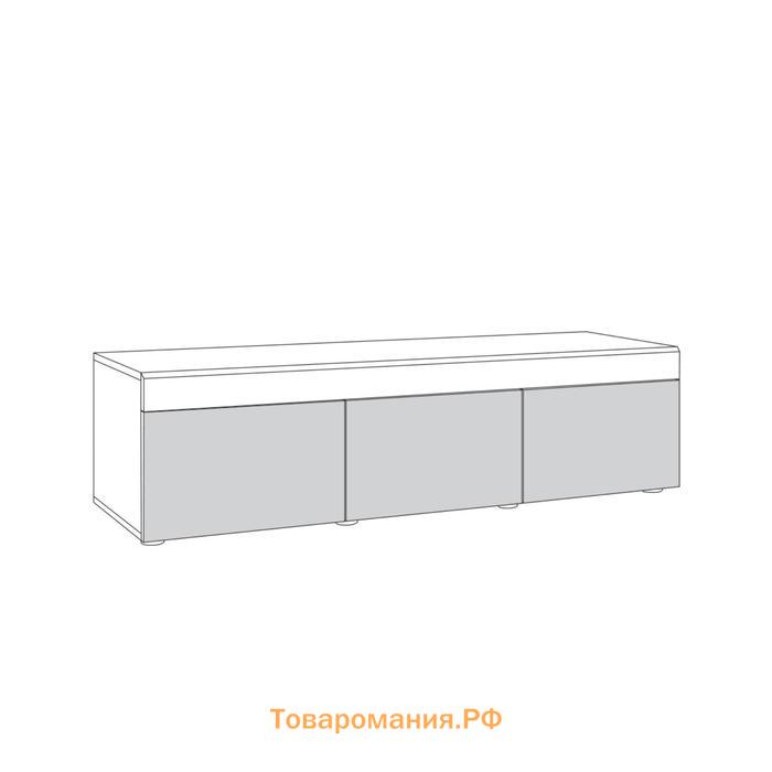 Тумба под ТВ «Петра 13.281», 1384×406×366 мм, цвет белый шагрень / милк софт МДФ