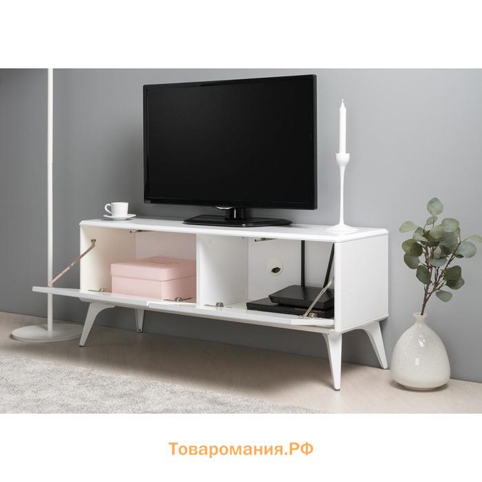 Тумба под ТВ «Спейс 13.269», 1088×336×457 мм, МДФ, цвет белый / белый глянец