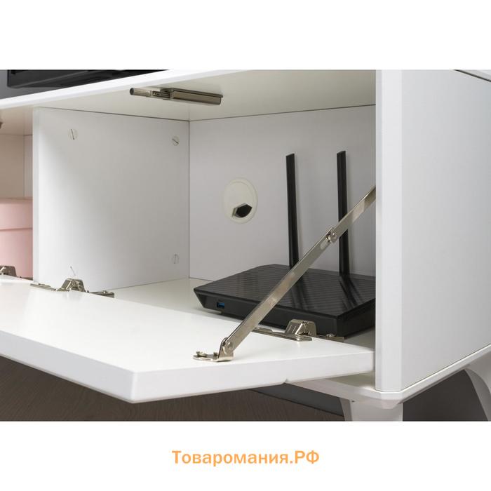 Тумба под ТВ «Спейс 13.269», 1088×336×457 мм, МДФ, цвет белый / белый глянец