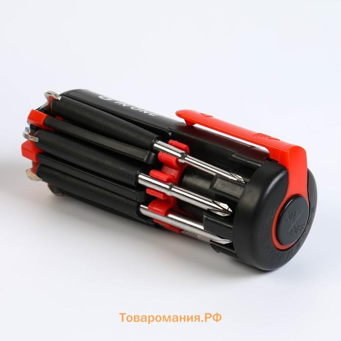 Фонарь многофункциональный, мультитул 8 в 1 «Мастер на все руки», 6LED, 7 отвёрток, 4×10 см