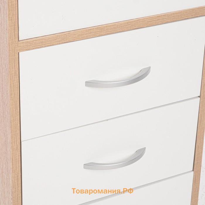 Шкаф пенал Клик мебель, с полками, с ящиками, 400×400×1600 мм цвет дуб сонома/белый