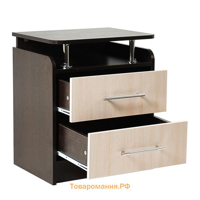 Тумба прикроватная Клик Мебель «Милан», 600×500×410 мм, цвет венге/дуб молочный