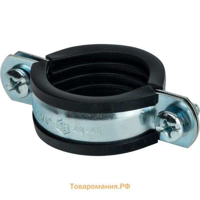 Хомут сантехнический STOUT SAC-0020-100114, 1 1/4", 40-45 мм, шпилька шуруп +дюбель пластик.