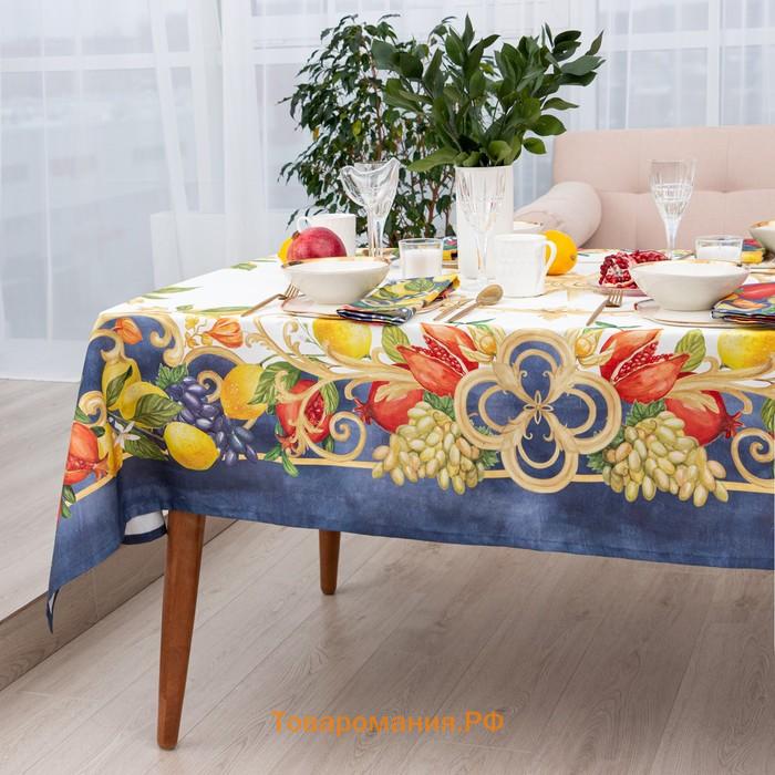 Скатерть  Southern fruits, d=215 см с ГМВО, 100% хлопок, саржа 190 г/м²