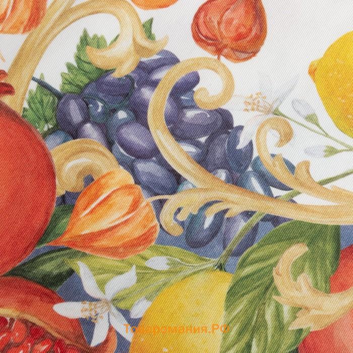 Скатерть  Southern fruits, d=215 см с ГМВО, 100% хлопок, саржа 190 г/м²