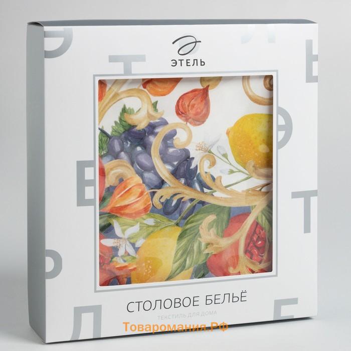 Скатерть  Southern fruits, d=215 см с ГМВО, 100% хлопок, саржа 190 г/м²