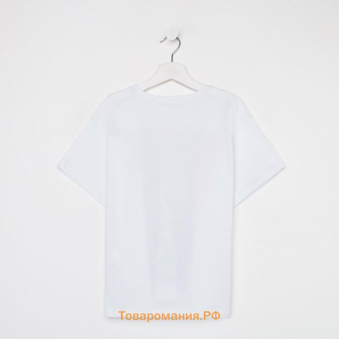 Футболка для девочки KAFTAN Selfie, рост 164-170 см, белая